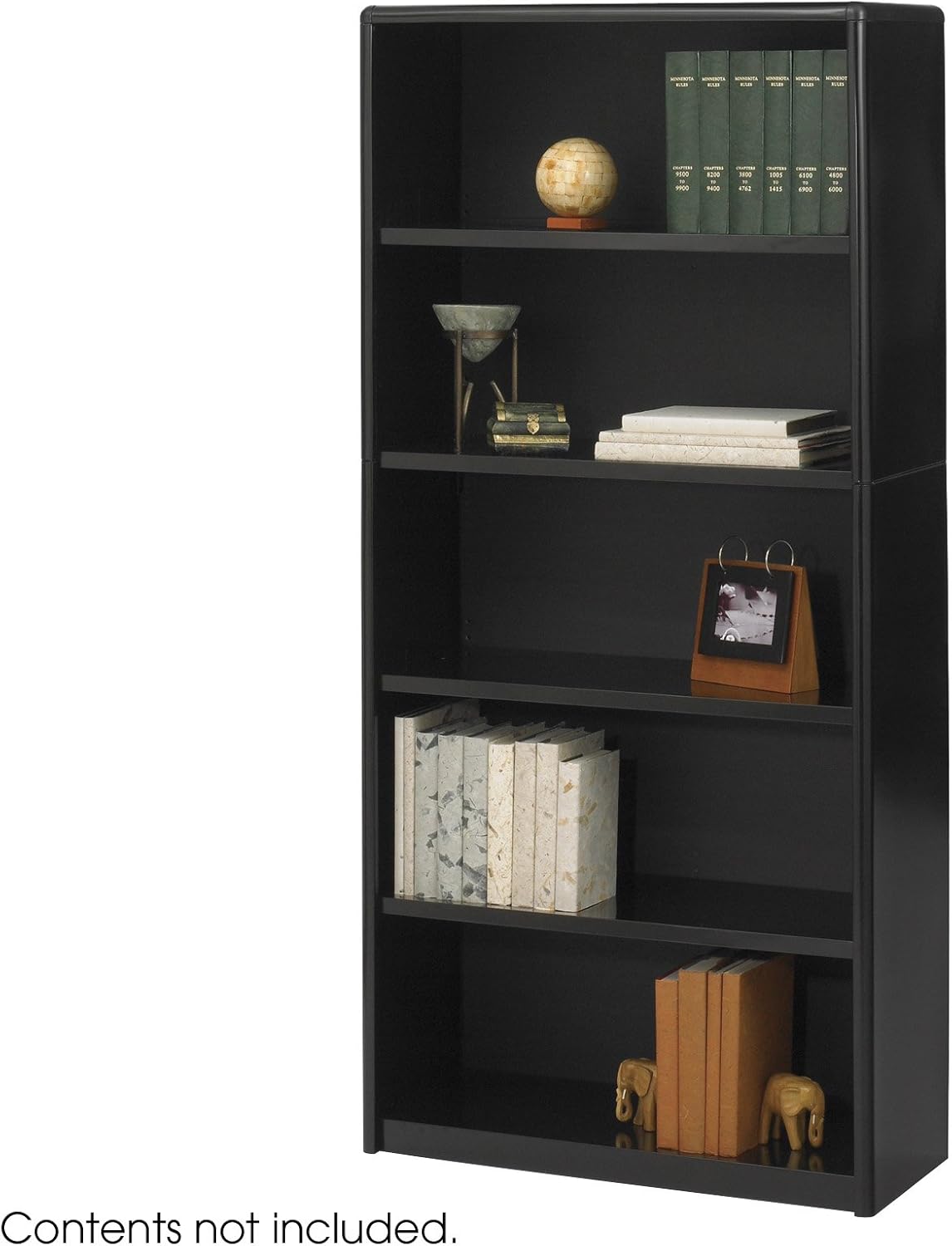 Black 5-Shelf Bookcase Q789