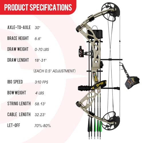 Compound Bow and Arrow Set, 0-70 Lbs Draw Weight L742