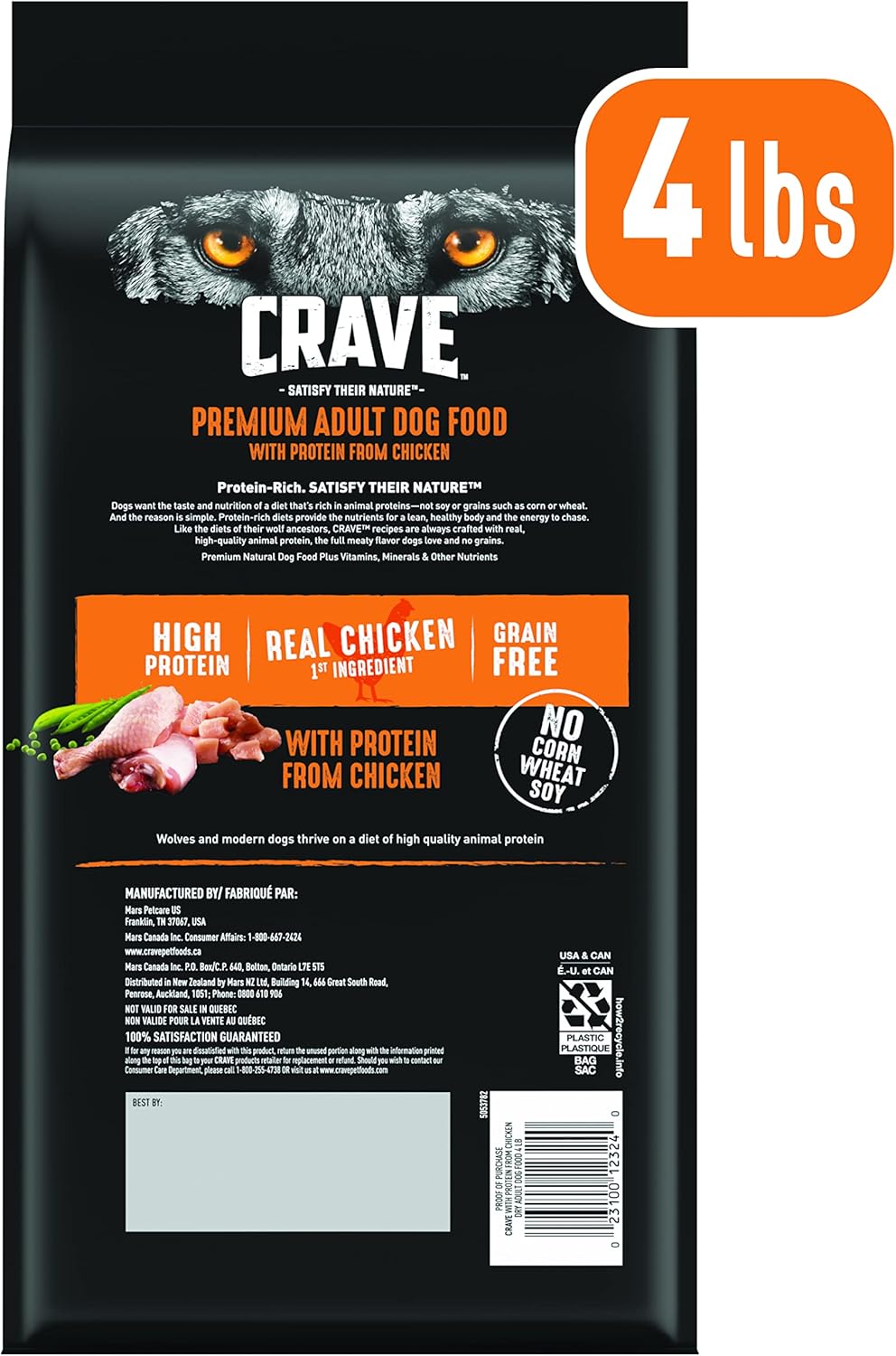 4 lb. Bag (Pack of 2) Grain Free Dry Dog Food M4862