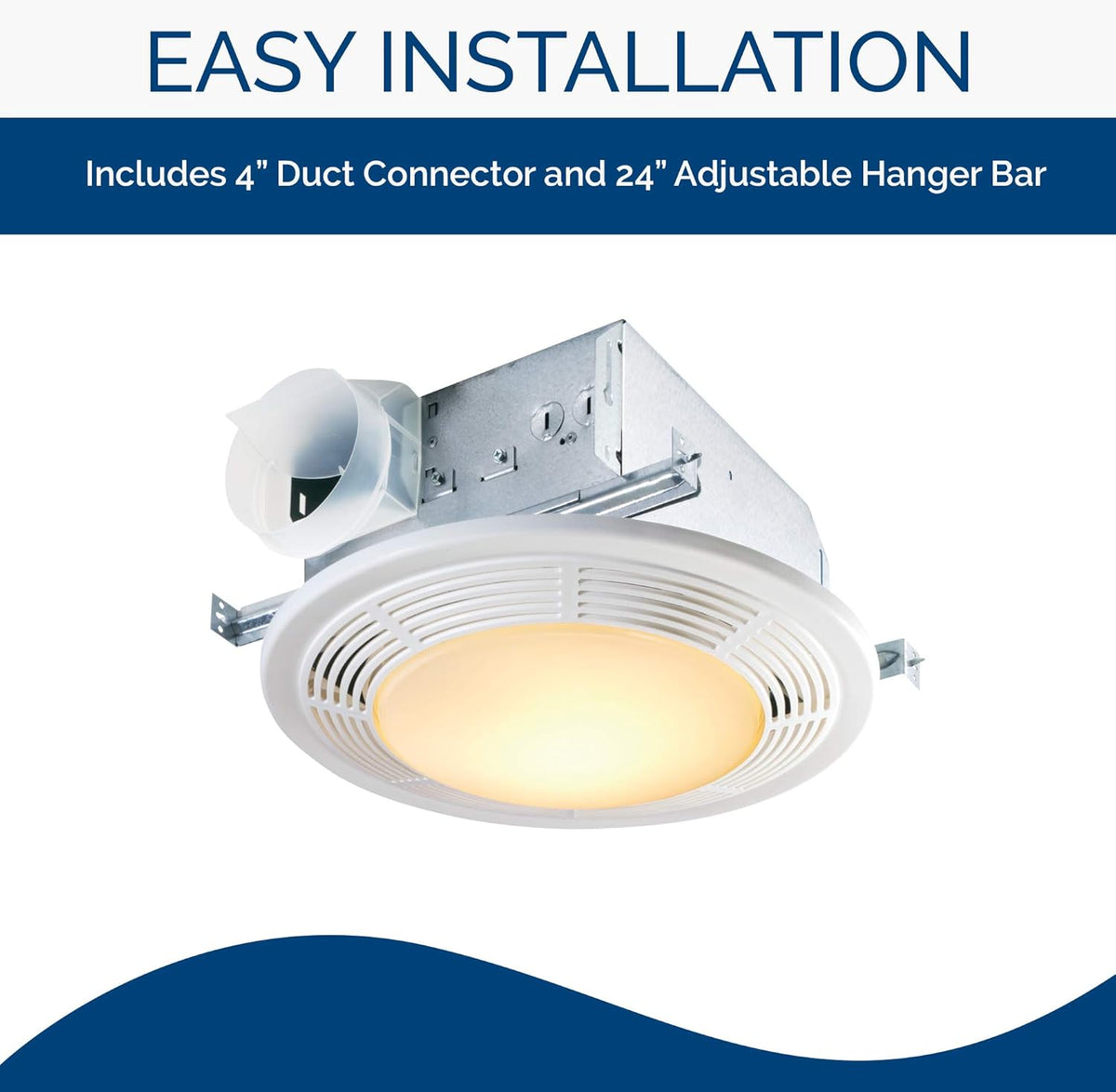 Exhaust Fan and Light with Glass Lens, 100 CFM O53100