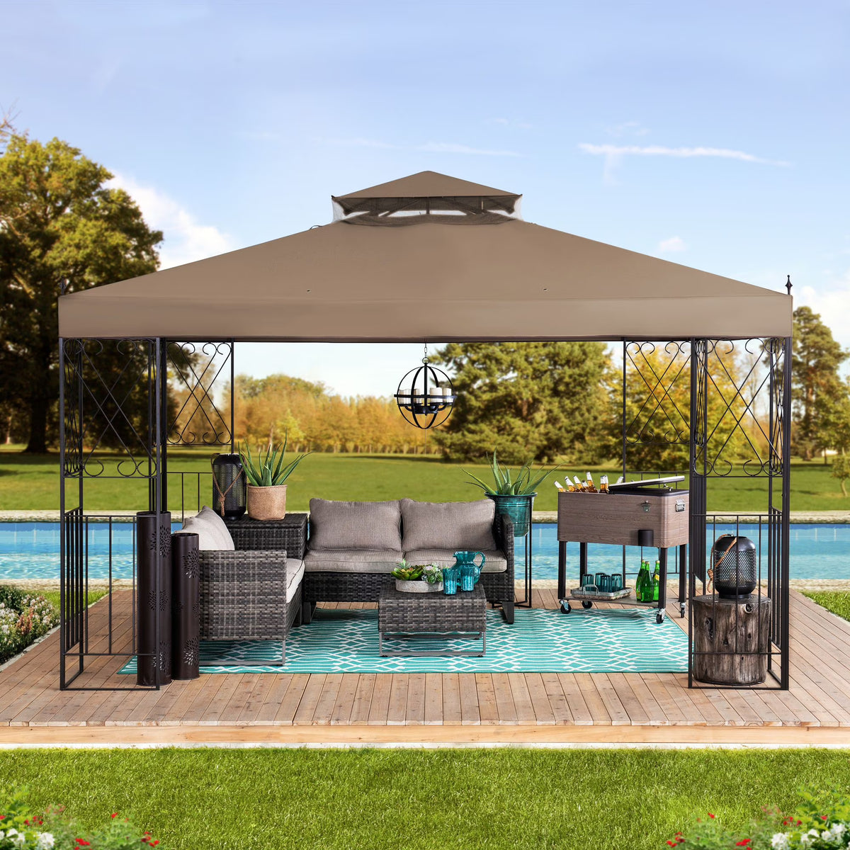 10 x 12 ft. 2 Tiered Steel Gazebo G160