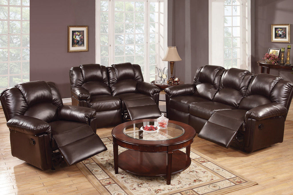 Brown Bonded Leather Glider Recliner Chair I42695