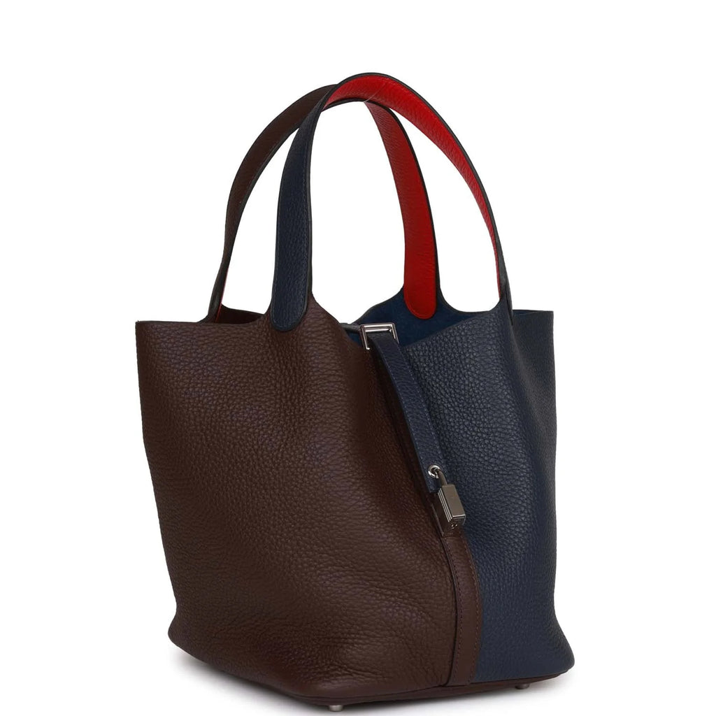 Bleu Nuit Framboise Rouge Sellier Clemence Palladium Hardware Bucket Bag F74497