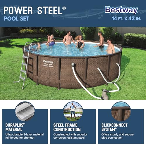 14' x 42" Round Above Ground Swimming Pool Set with Filter Pump P12466