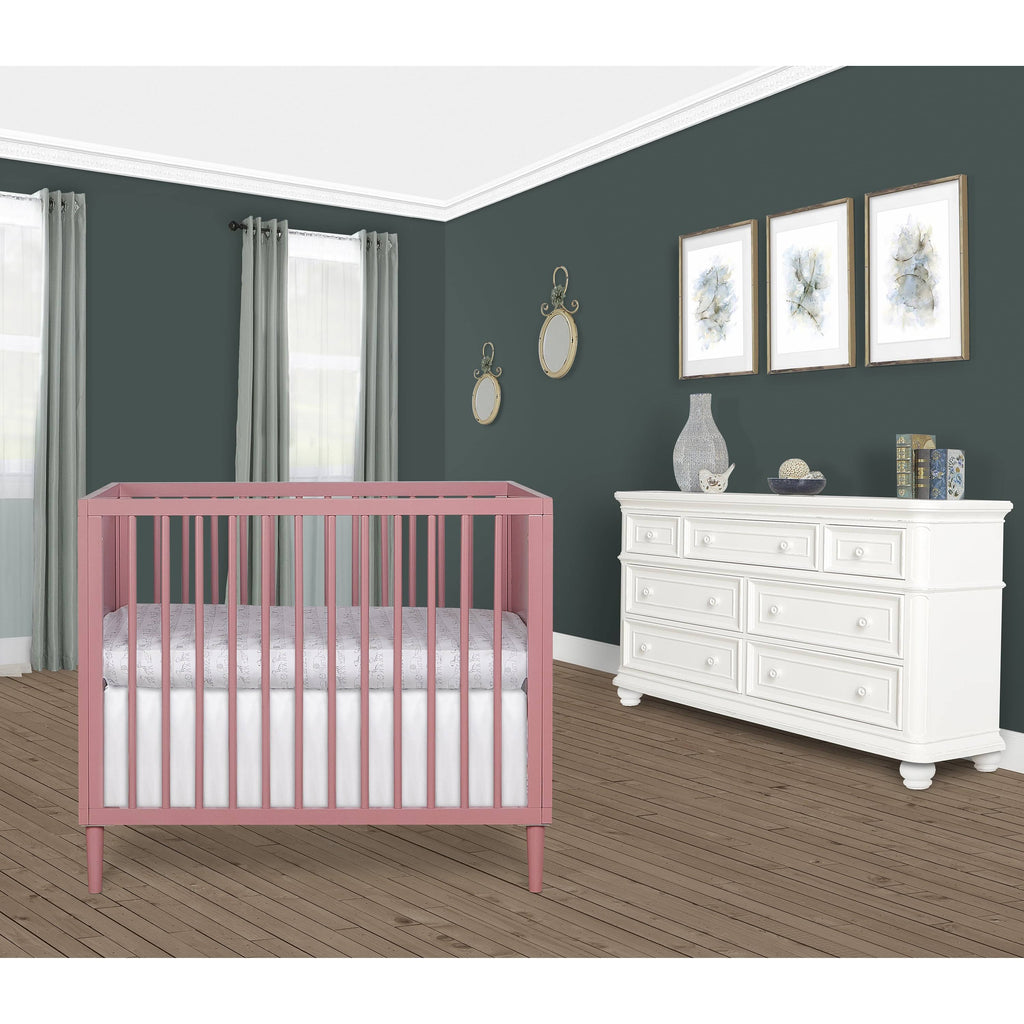 Rose 4 in 1 Mini Crib with Rounded Spindles C5710