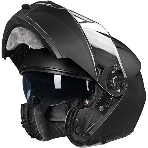 Matte Black Large Modular Full Face Motorcycle Helmet L225