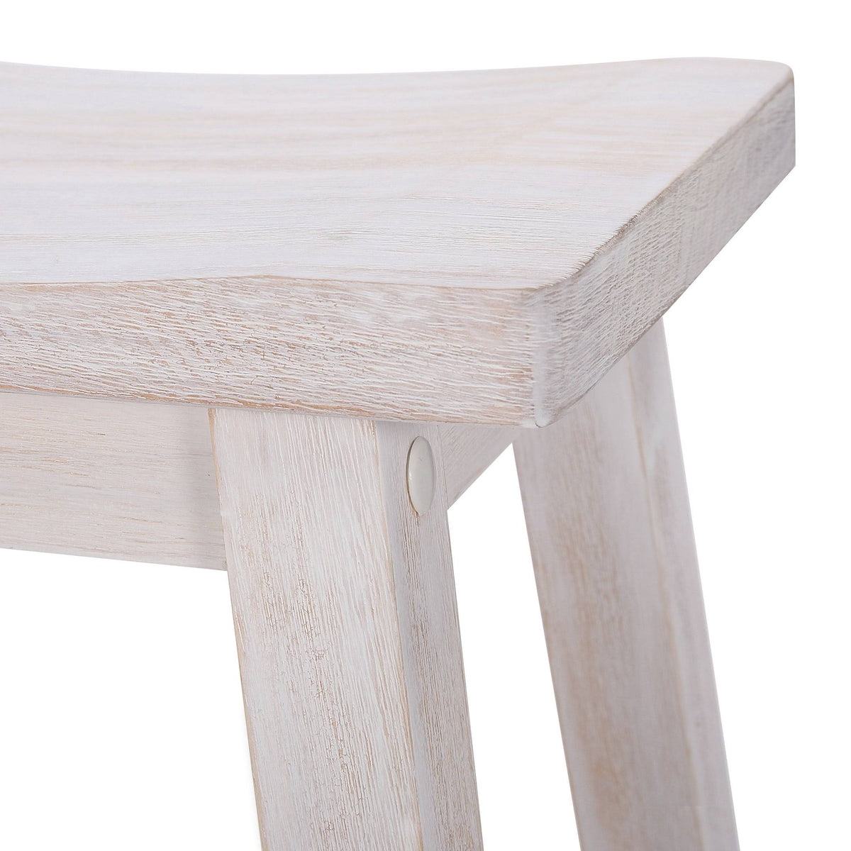 Solid Wood Saddle Counter Stool Open Gray A684