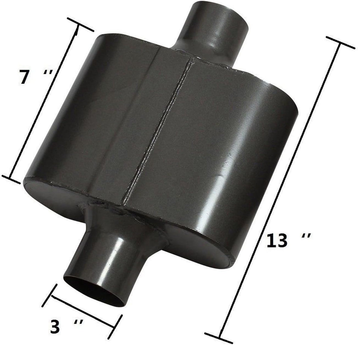 Pair of Single Chamber Performance Race Muffler 3" Center Universal Steel Muffler Pack of 2 Z71754