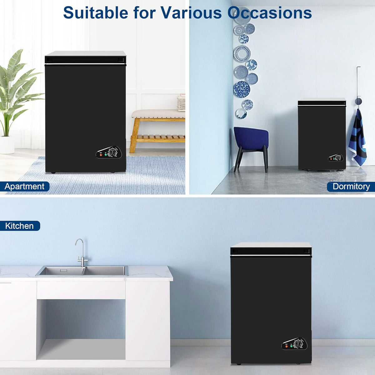 Compact Chest Freezer 4.0 cu ft with Removable Basket F650