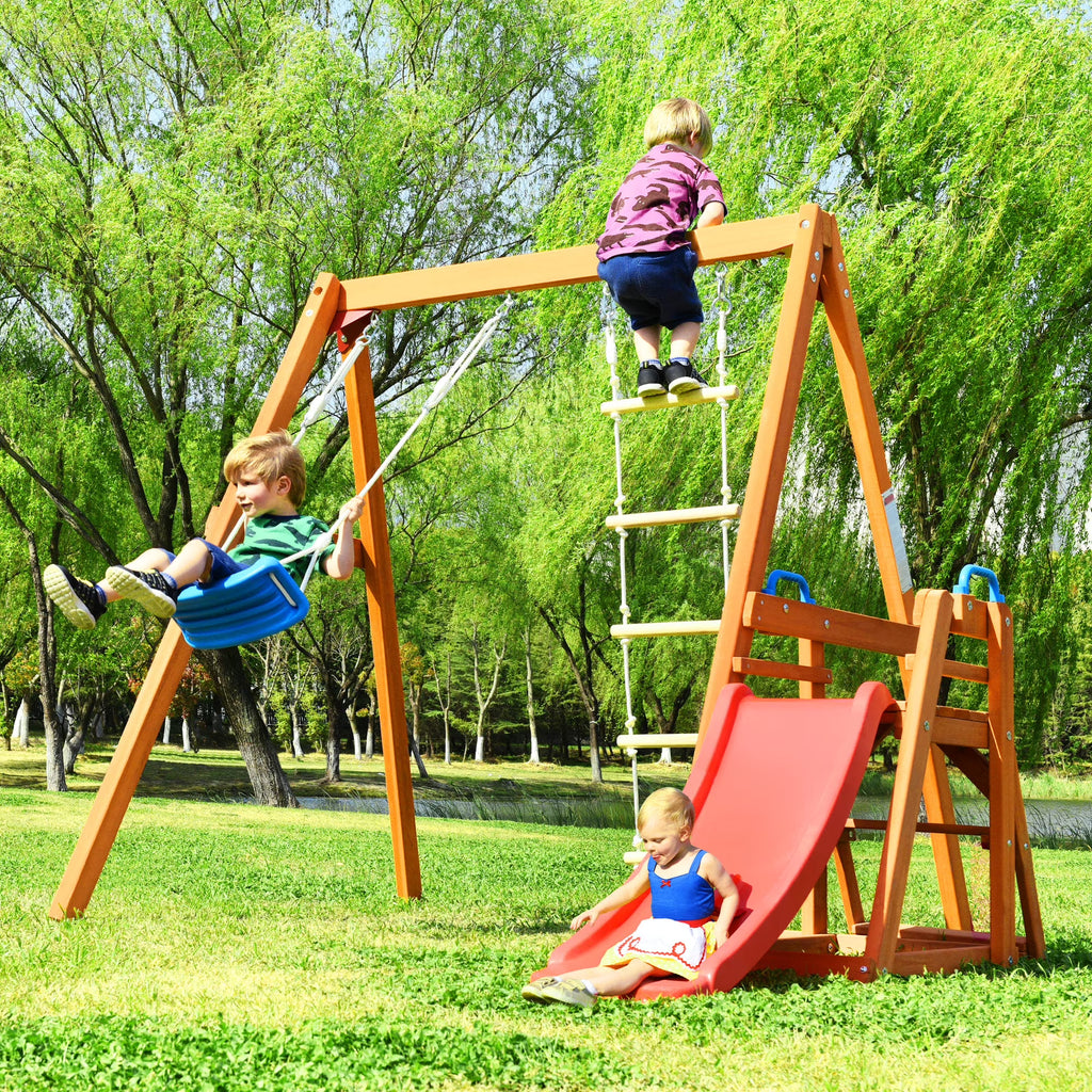 Wooden Swing Set for Outdoor Play M954632