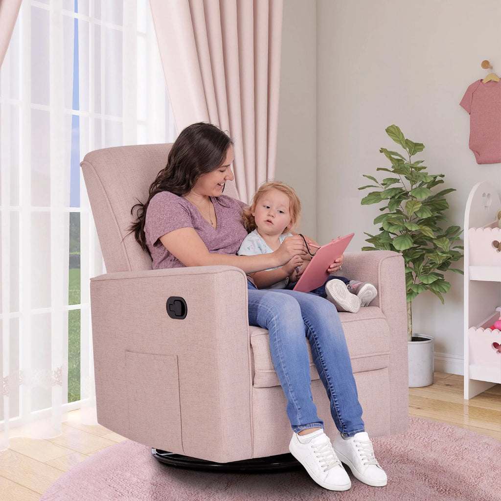 Rose Polyester Glider Recliner H80273