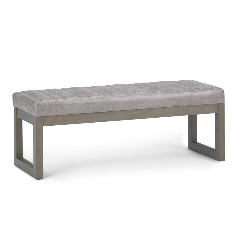 Distressed Grey Taupe Ottoman Bench H40157