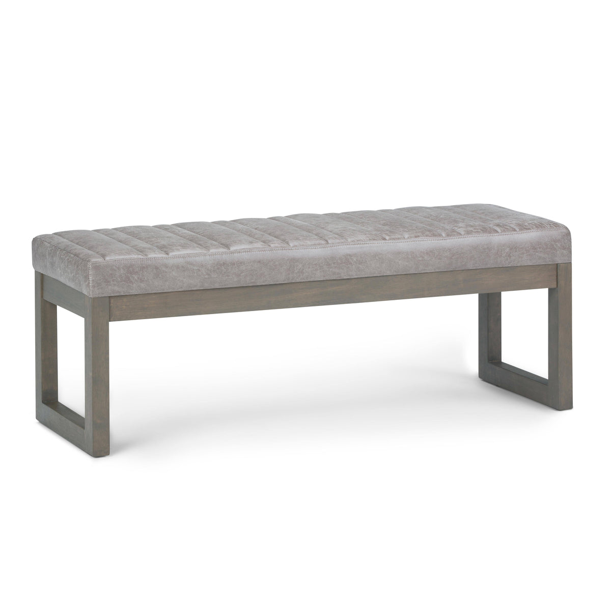 Distressed Grey Taupe Ottoman Bench H40157
