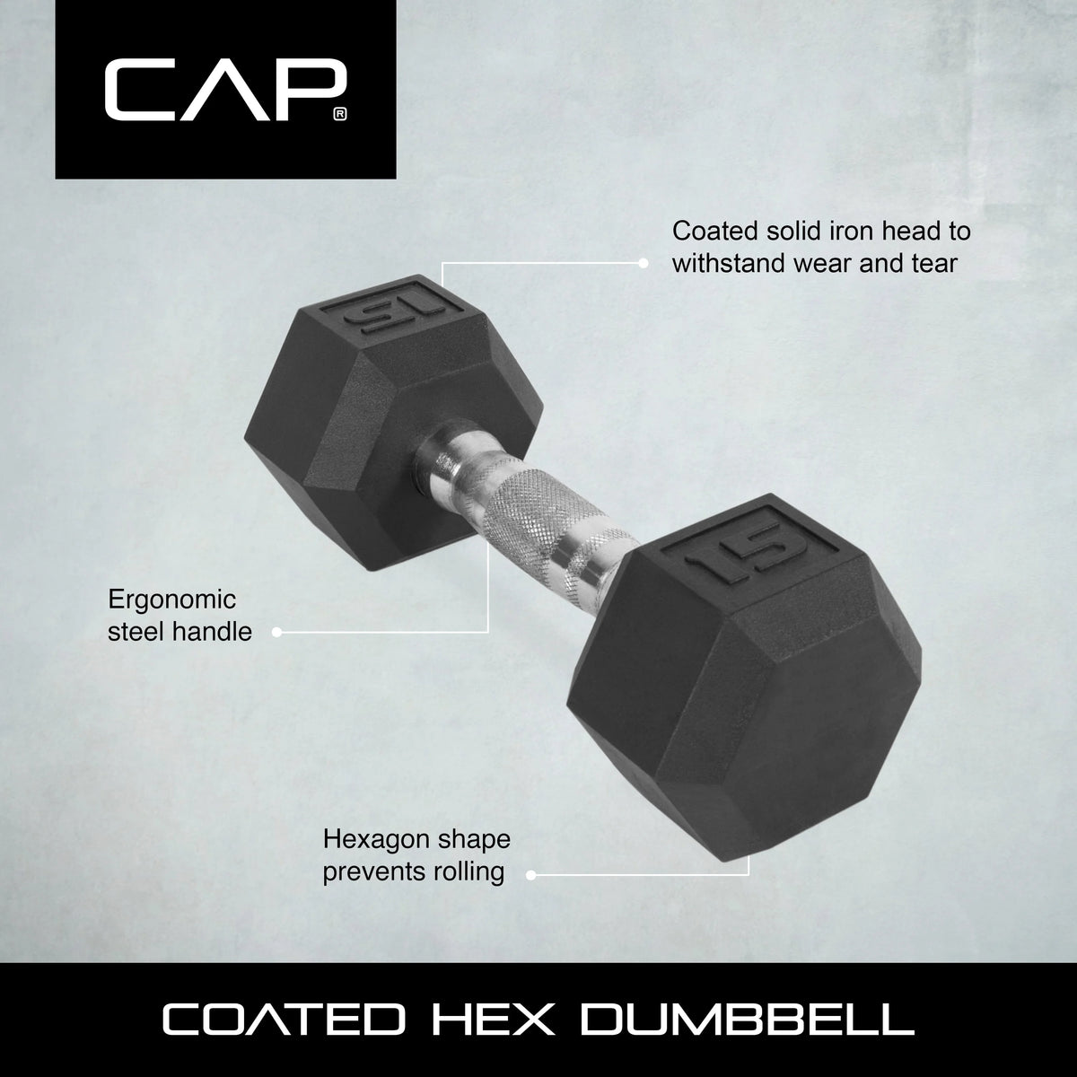 70lb Coated Hex Dumbbell B87634