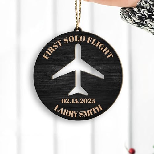 Wooden Airplane Christmas Tree Ornament K3408