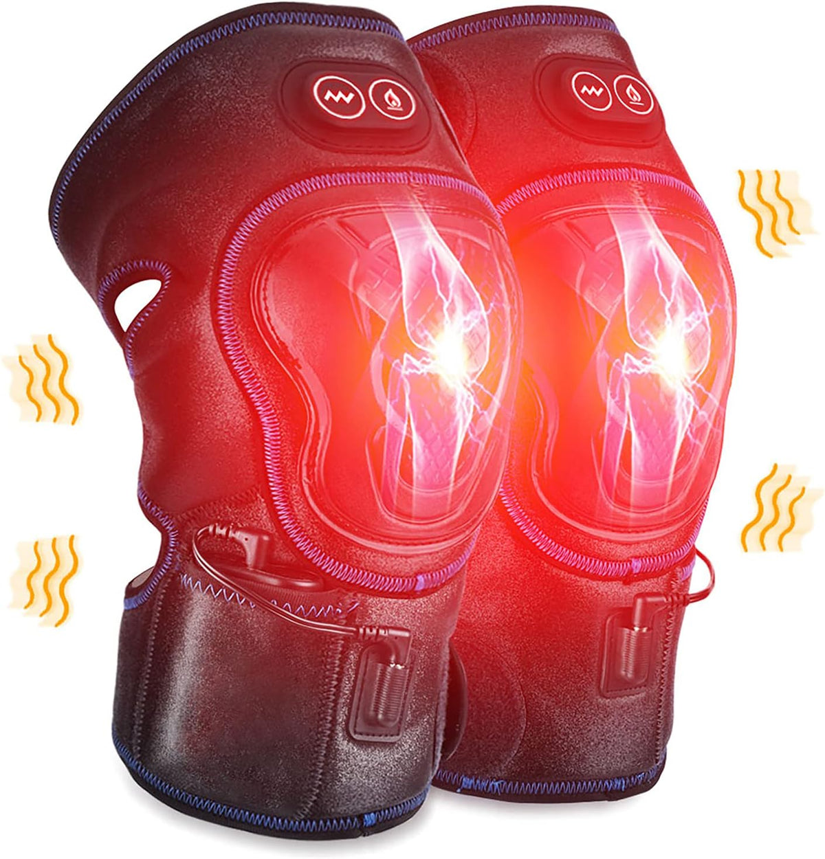 Heated Knee Massager Knee Brace Wrap 1 Pair D4802