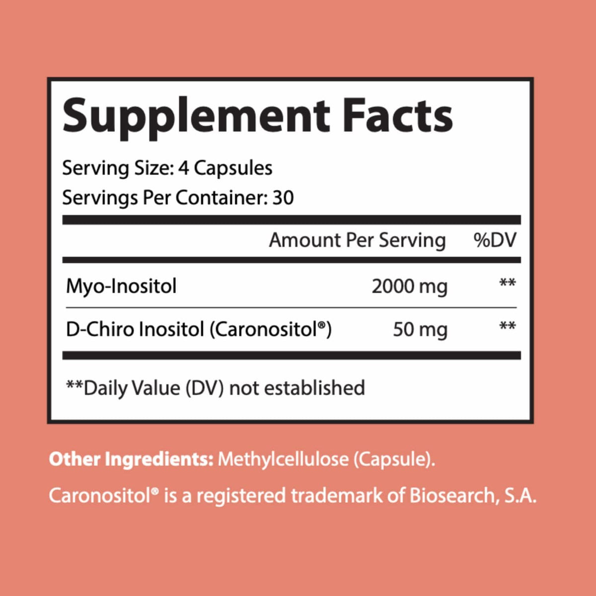 120 Capsules Myo Inositol and D Chiro Inositol Supplement W1696