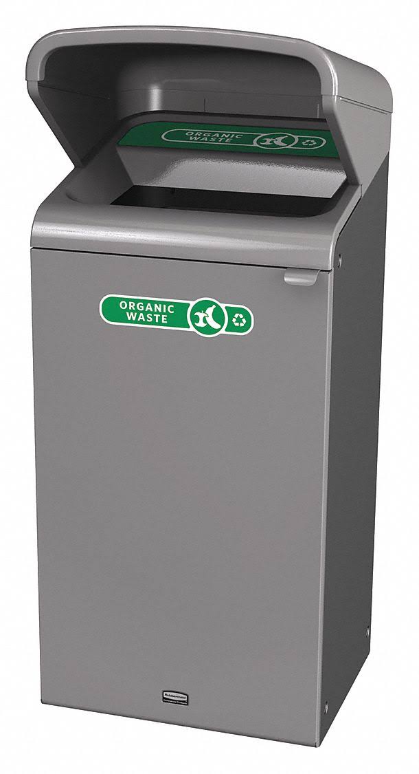 Grey 23 gal Trash Can with Rain Hood D18926