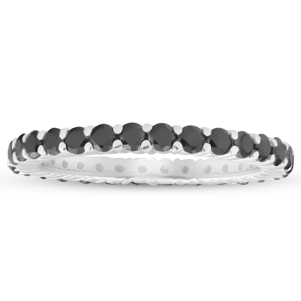 Black Diamond Eternity Ring 14k White Gold H496560