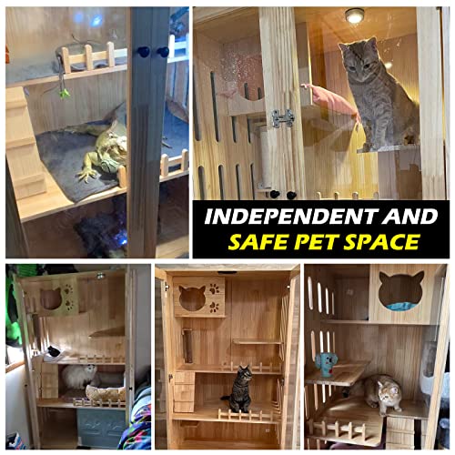 Large Indoor Cat Enclosure with Scratching Post and Lockable Wheels R992466