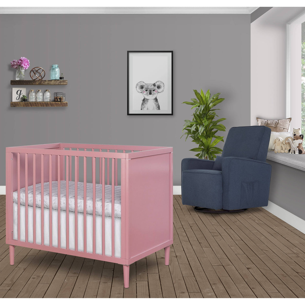 Rose 4 in 1 Mini Crib with Rounded Spindles C5710