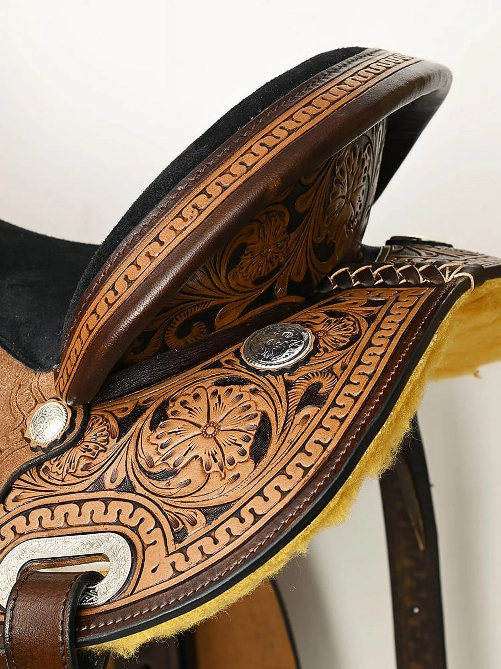 Dark Brown Leather Saddle Set with Reins A130