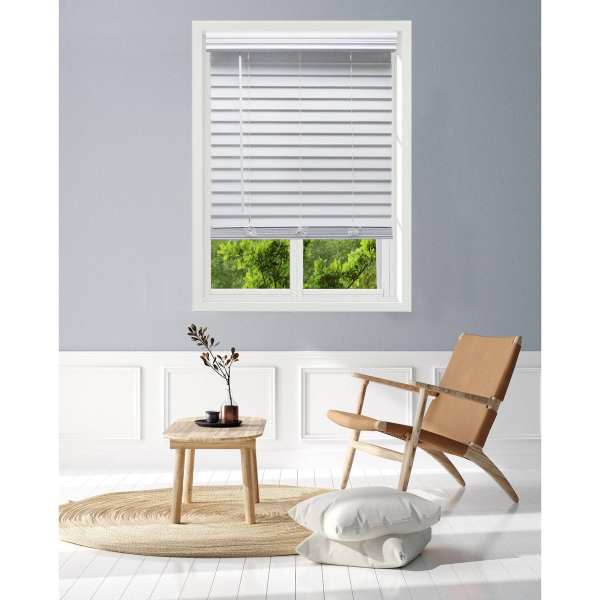 White Faux Wood Blinds C81815