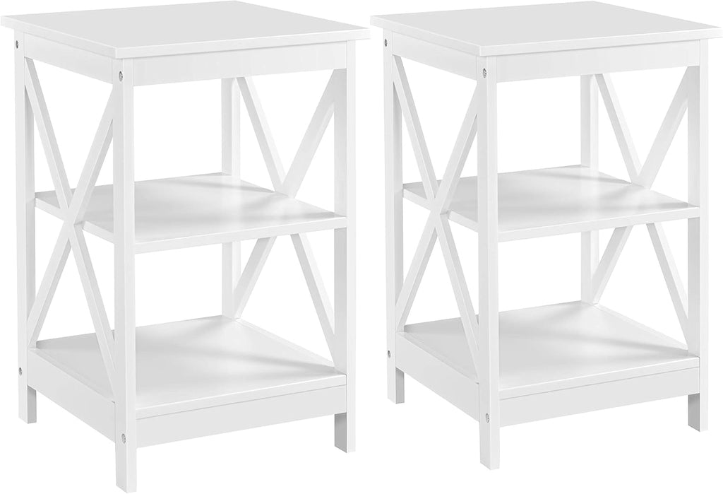 Black 3-Tier Wooden End Table Set of 2 S890502