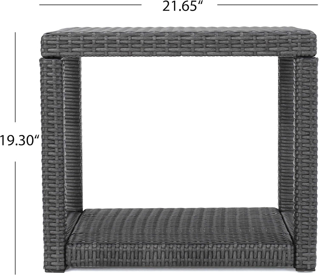 Grey Outdoor Wicker Accent Table M342534