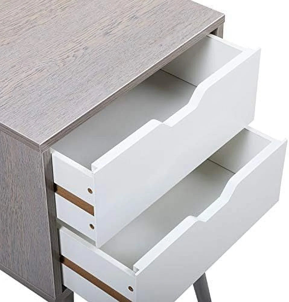 Blue Nightstand with Drawer Solid Wood Leg X50050