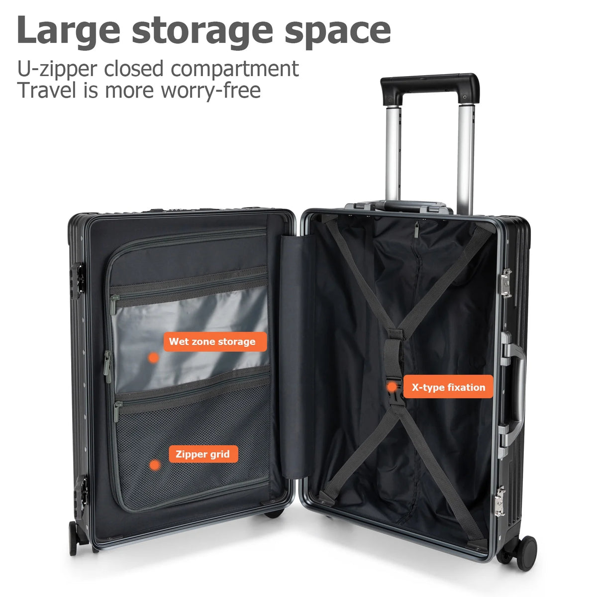 Aluminium Frame Hardside Expandable Spinner Wheel Luggage I797562