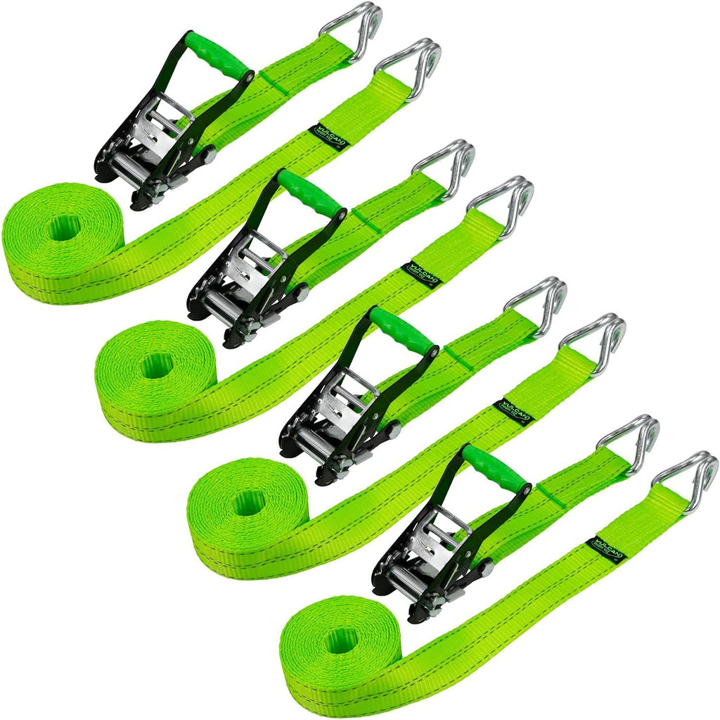 2 Inch x 15 Foot Ratchet Strap with Wire Hooks, 4 Pack S169