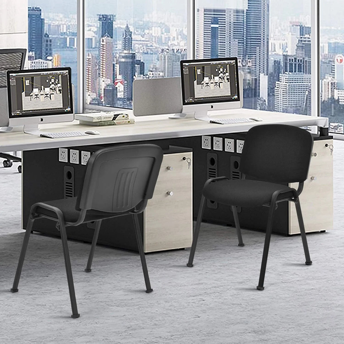 5 PCS Ergonomic Stackable Office Chairs Set C4301