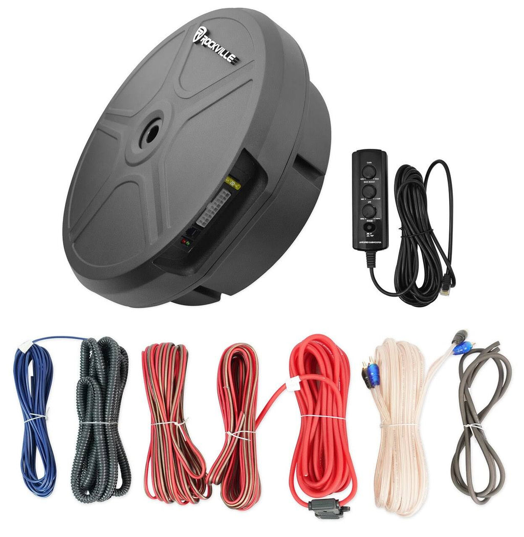 RockGhost Active Powered 8x22 Hidden Car Subwoofer for Full Size Spare Tire M990