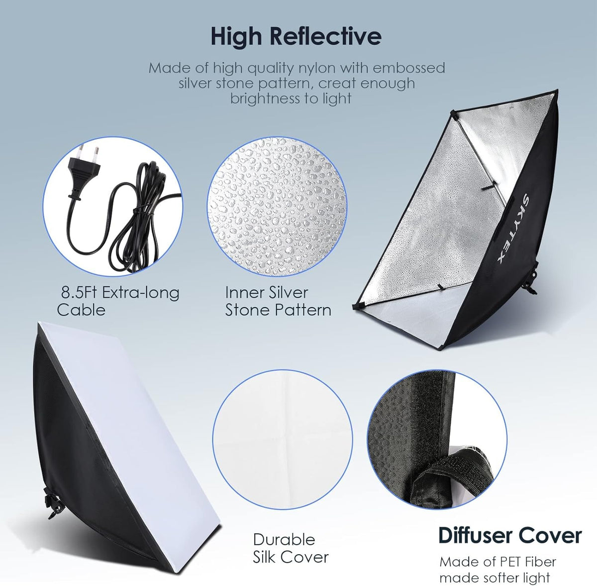 Softbox Continuous Photography Lighting Kit with 2 Soft Boxes and 2 LED Bulbs P6764