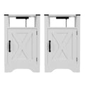 White Farmhouse Nightstand Side Table (2 Sets) X5168