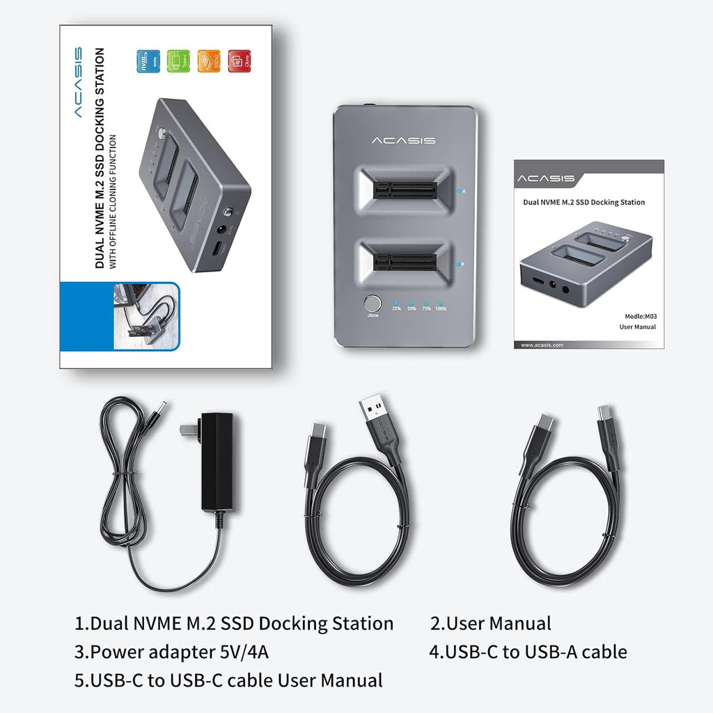 M.2 NVME SSD Enclosure with Offline Clone I9339