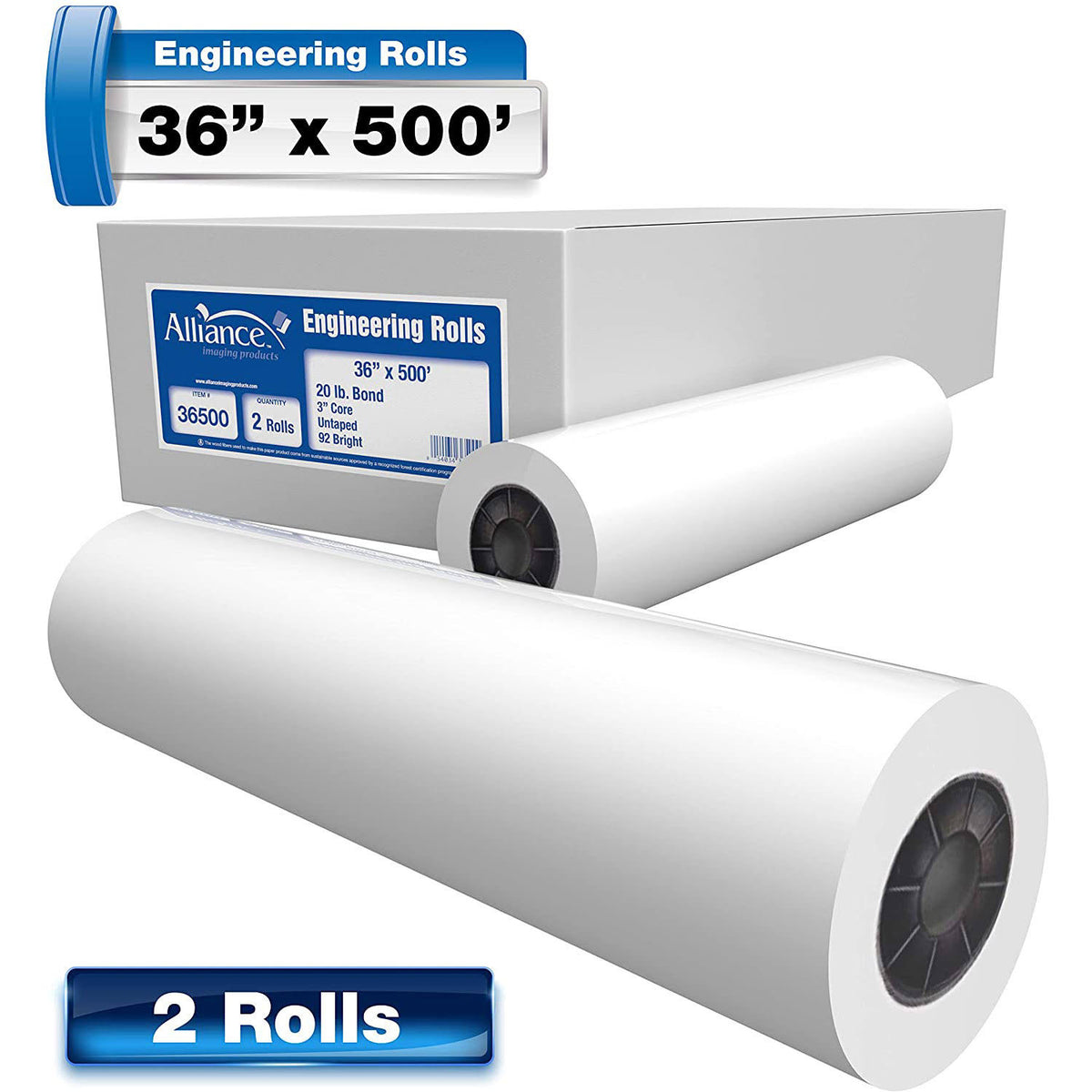 36 inch x 500 Foot 20lb Bond Plotter Paper P613472