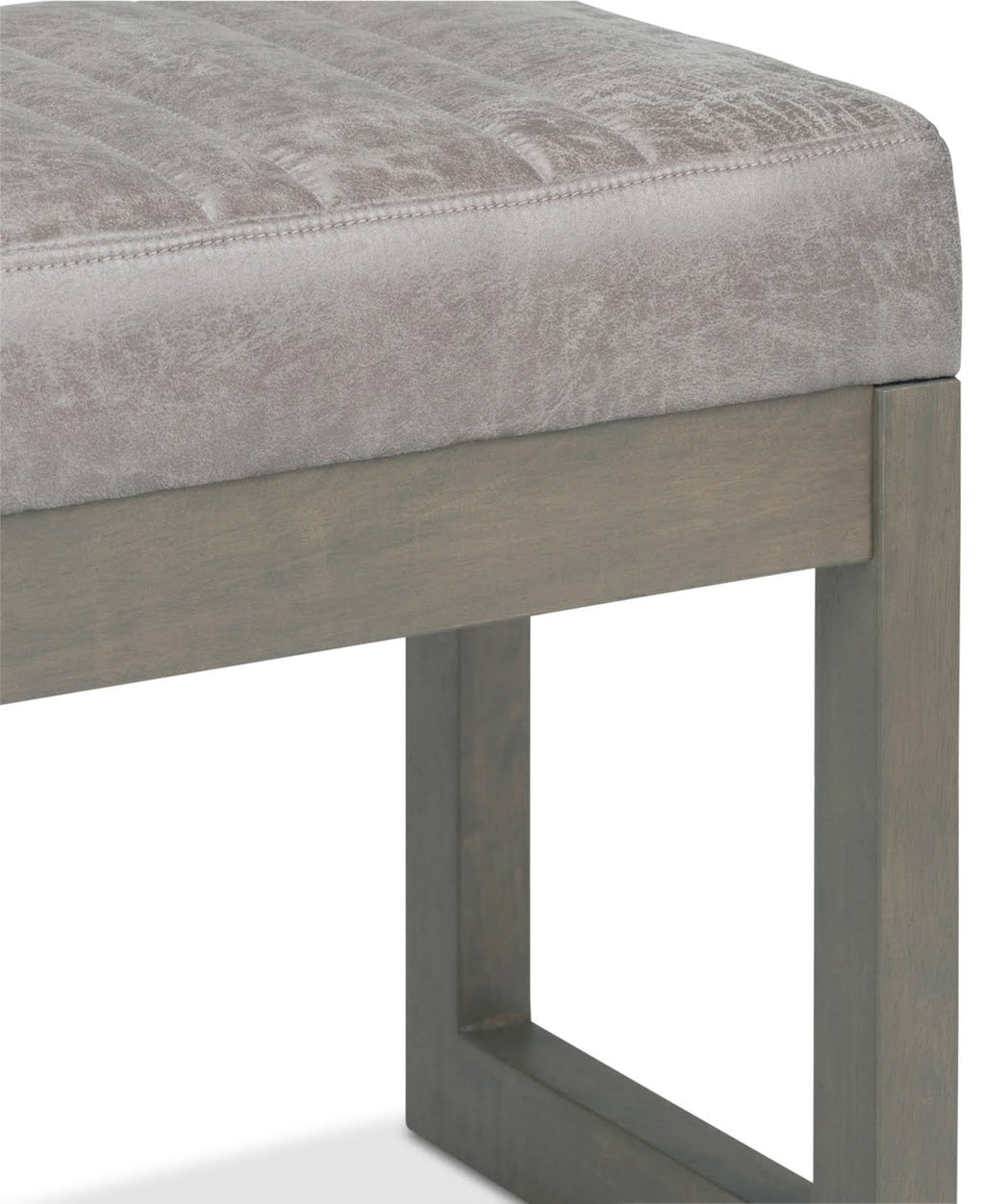 Distressed Grey Taupe Ottoman Bench H40157