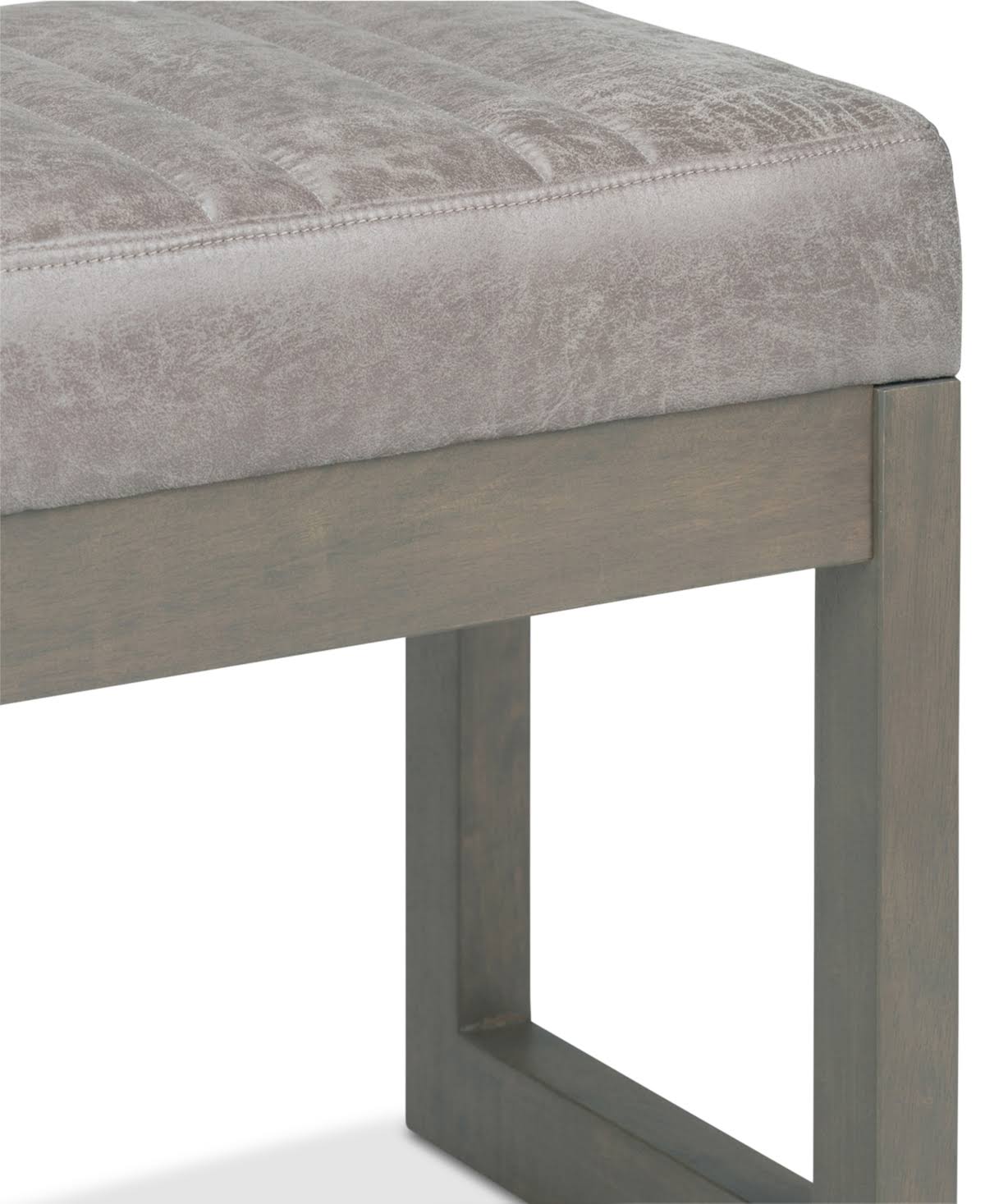 Distressed Grey Taupe Ottoman Bench H40157