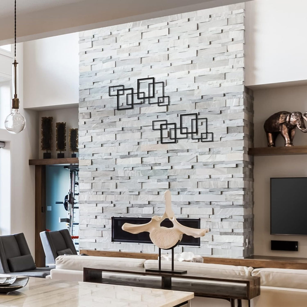 2 Pcs Black Metal Wall Art B8235