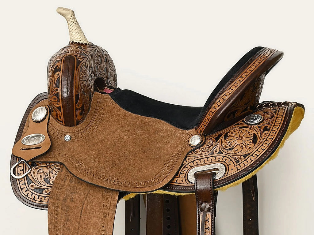 Dark Brown Leather Saddle Set with Reins A130
