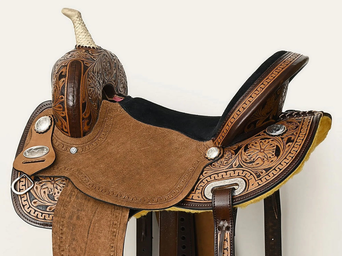 Dark Brown Leather Saddle Set with Reins A130