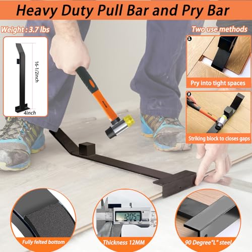 4 in 1 Floor Installation Kit with Tapping Block, Pull Bar, 40pc Spacers, Rubber Mallet M52058