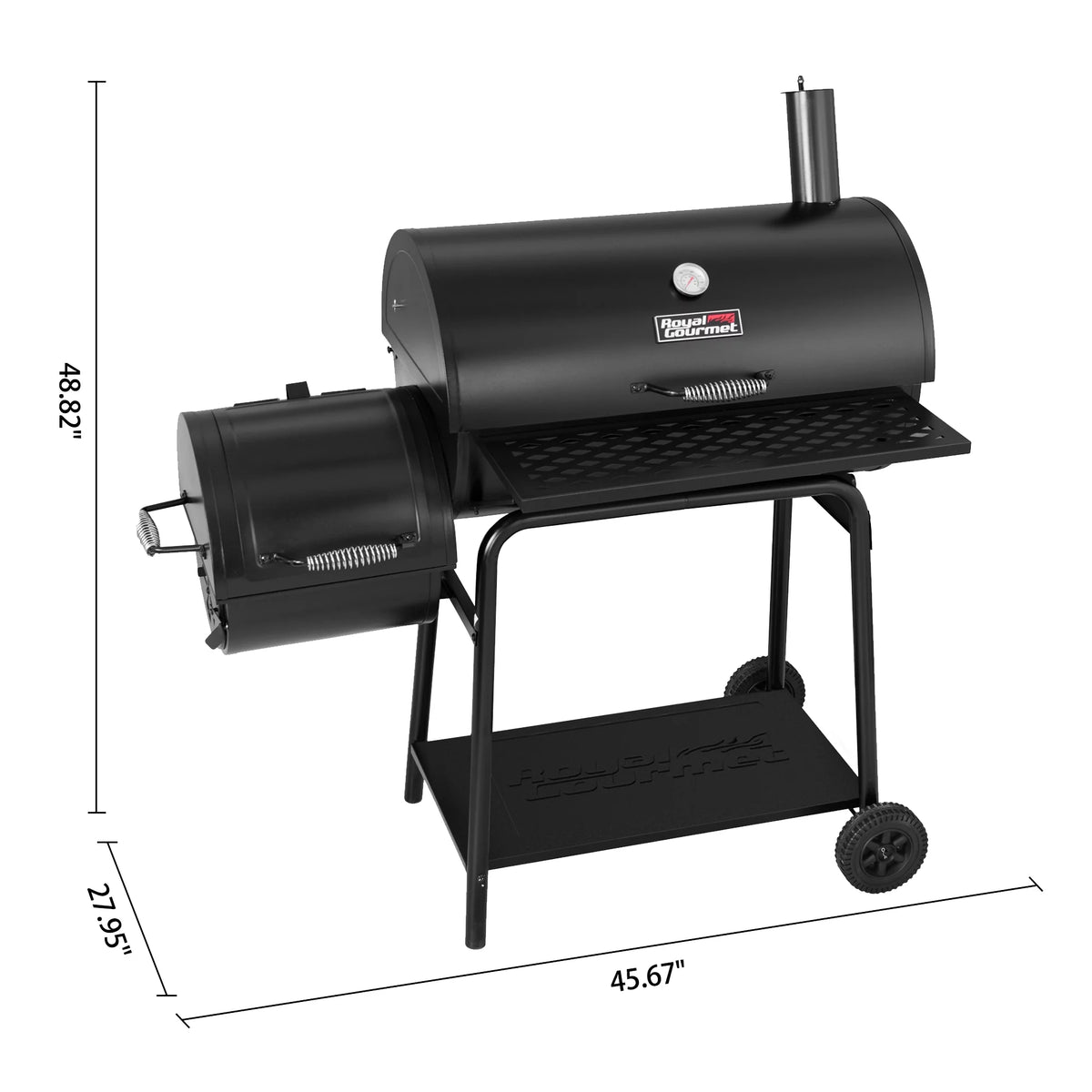 30" Charcoal Grill with Offset Smoker C743