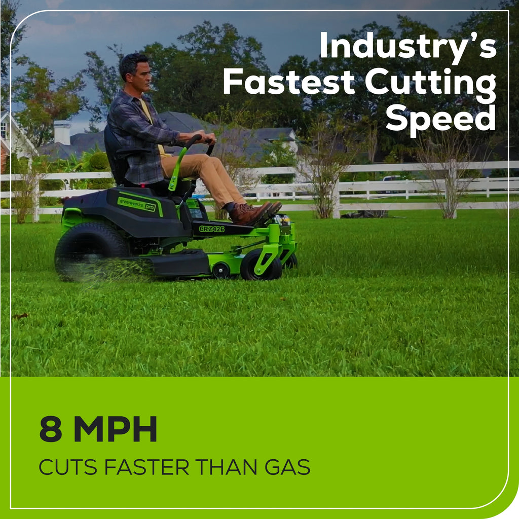 60V 42" Cordless Battery Zero Turn Riding Lawn Mower with 8Ah Batteries A97358