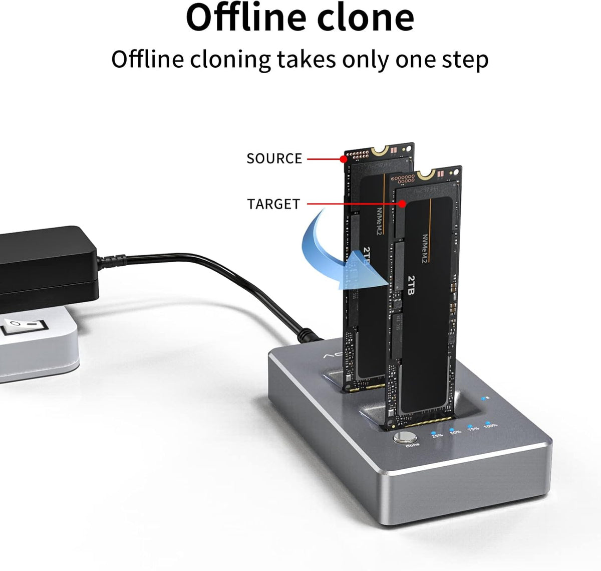 M.2 NVME SSD Enclosure with Offline Clone I9339