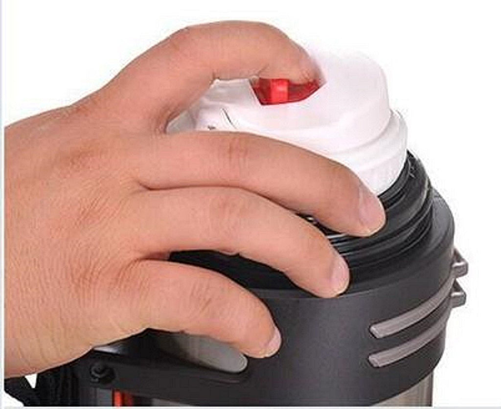 Large Stainless Steel Double Wall Vacuum Insulated Beverage Bottle with Plastic Drinking Mug J662