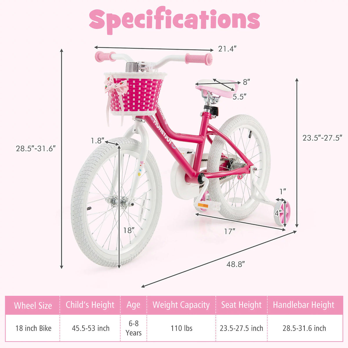 18'' Kids Bike with Training Wheels Z8500
