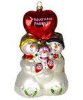 6.5" Red and White Hand Blown Glass Ornament Y341